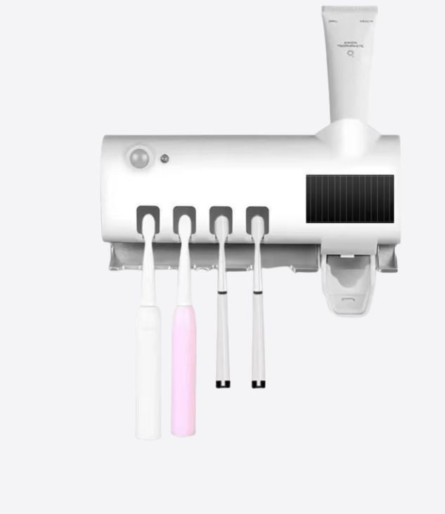 Stérélisateur de brosse à dent multifonction UV pour brosse à dents - Support mural intelligent pour salle de bain - Sans perçage
