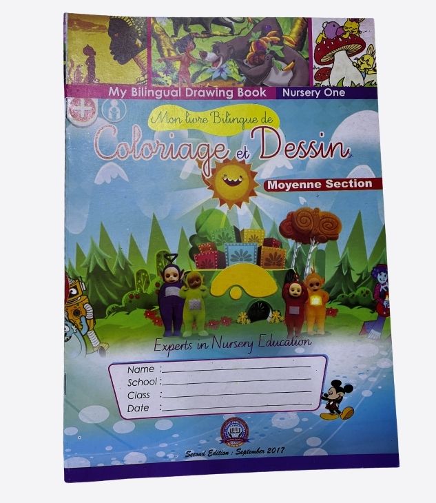Mon livre bilingue de coloriage et de dessin, moyenne section, my bilingual drawing book, nursery one